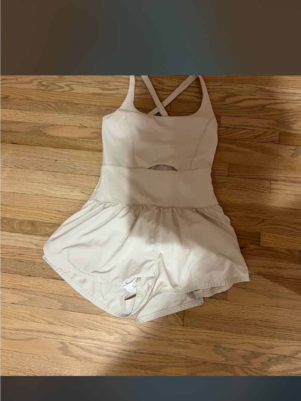 FP Movement by Free People Cream Crossback runsie romper